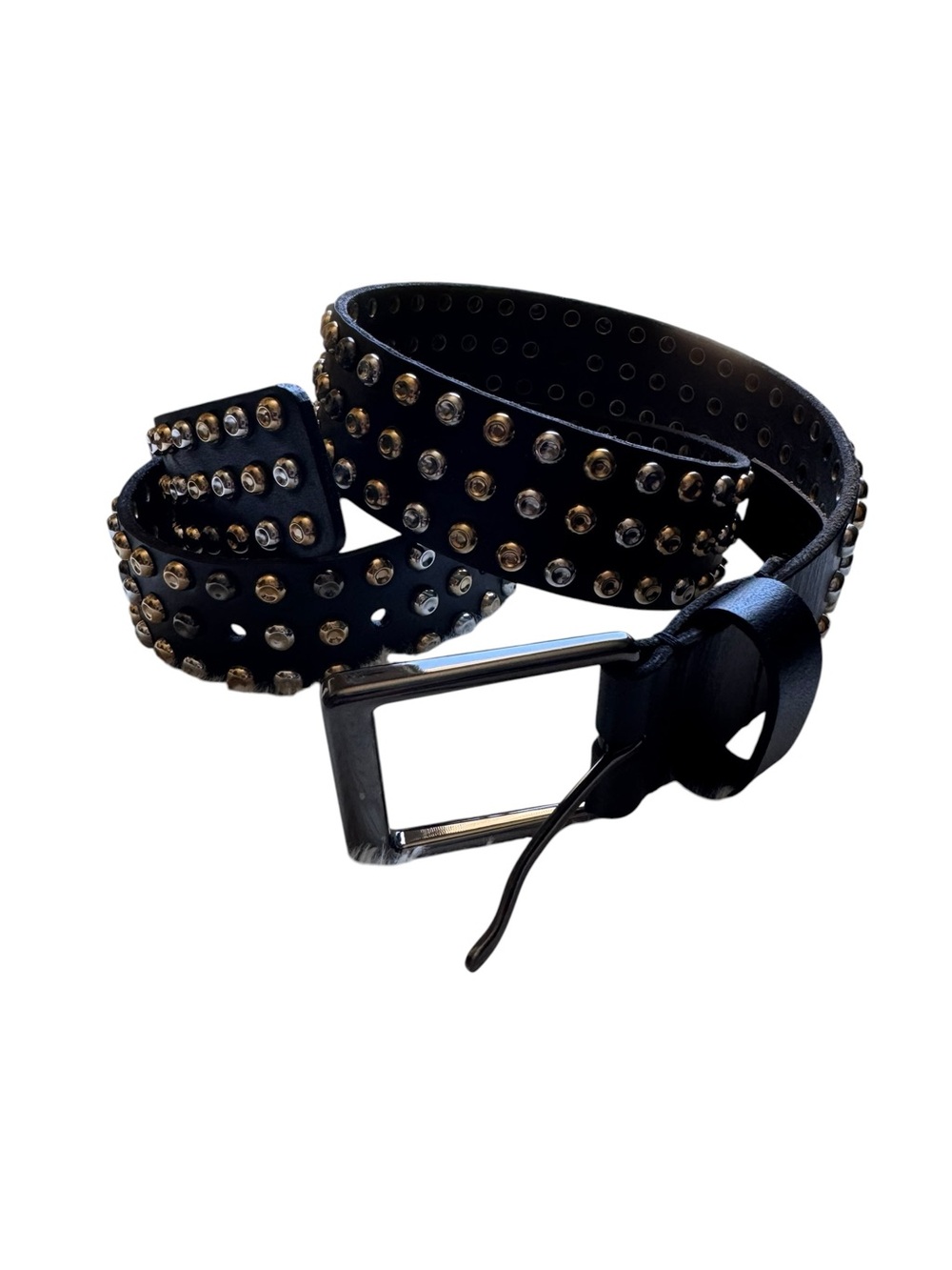 NEW Cabi Women's Studded Leather Black Belt Size Medium